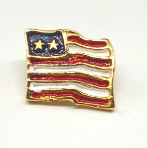 Usa American Patriotic Wavy Flag Lapel or Hat Pin Vintage Pins Usa Made